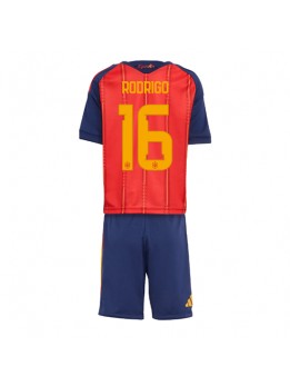 Detské Futbalové oblečenie Španielsko Rodri Hernandez #16 MS 2026 Krátky Rukáv - Domáci (+ trenírky)